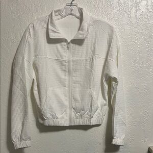 White Women's Zip-Front Cropped Jacket